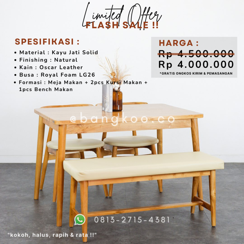 Meja Makan Jati Minimalis