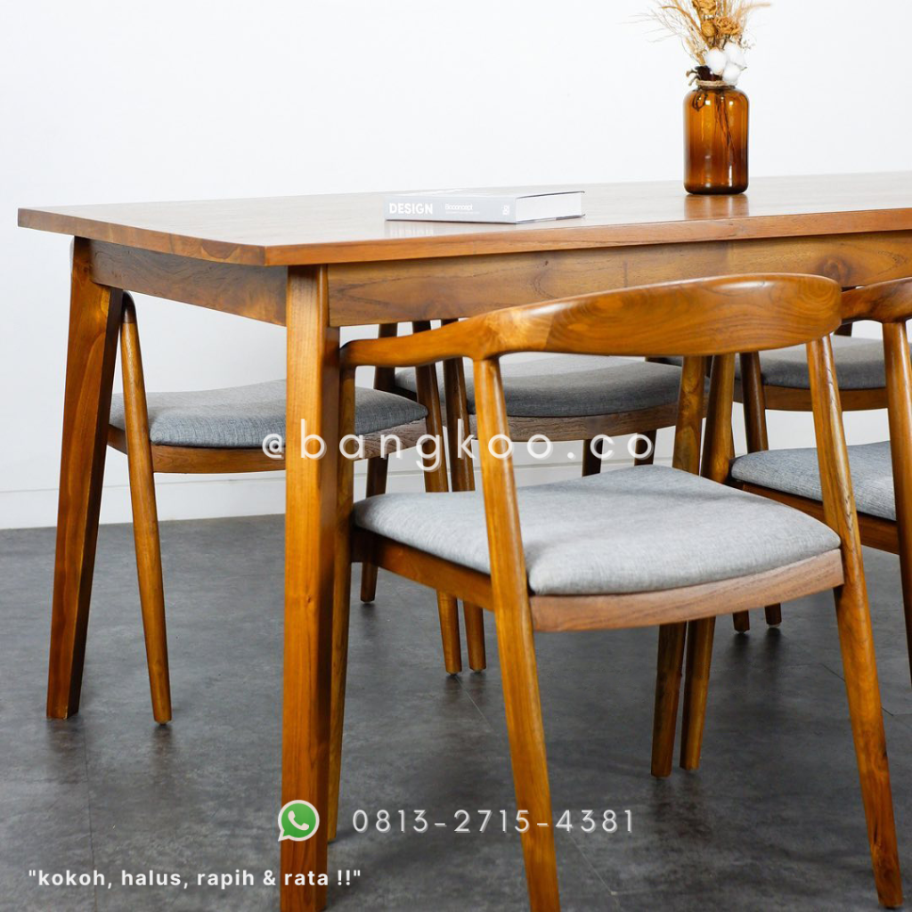 Meja Makan Jati Solid