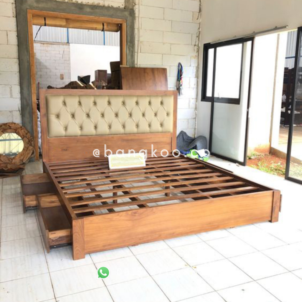 Tempat Tidur Minimalis Jati Laci