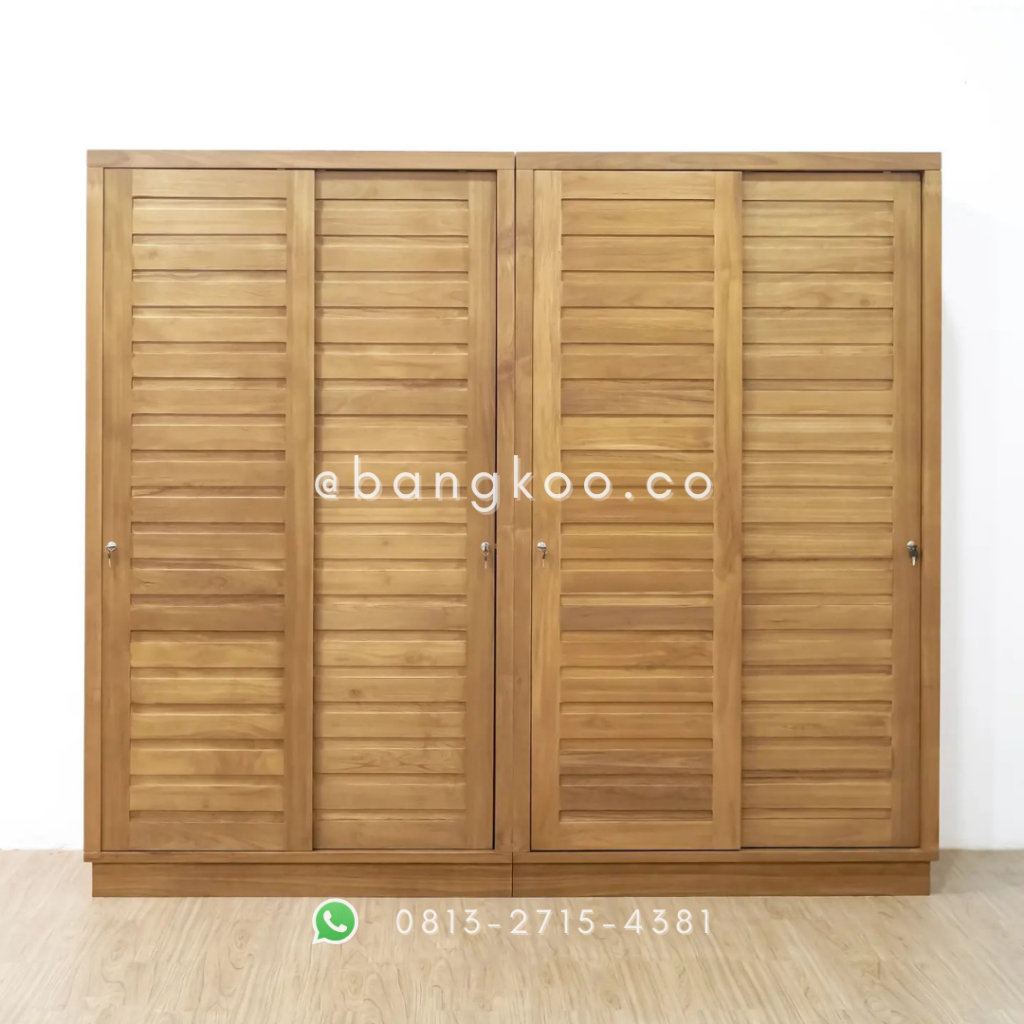 Lemari Pakaian Jati Sliding