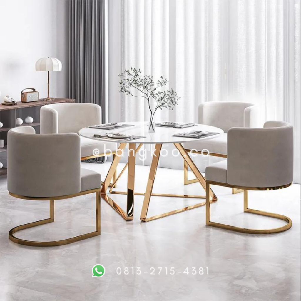 Meja Makan Bundar Mewah