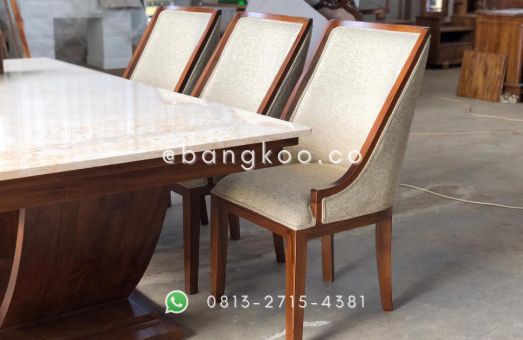 Meja Makan Jati Marmer