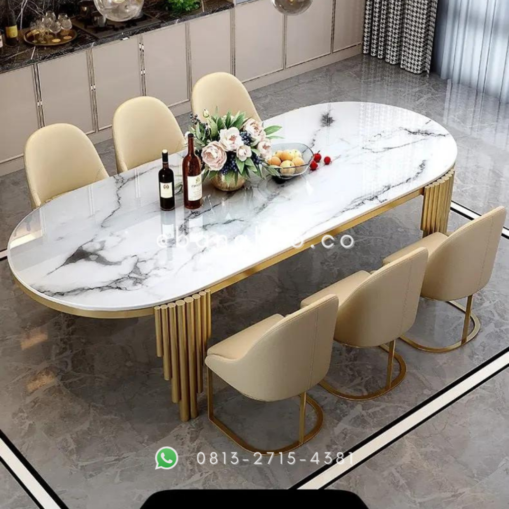 Meja Makan Stainless Mewah