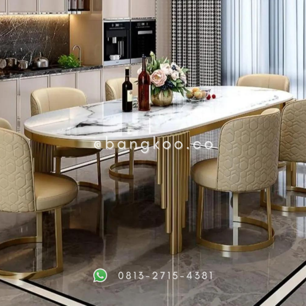 Meja Makan Stainless Mewah