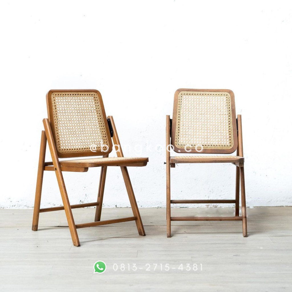 Kursi Jati Rotan Lipat