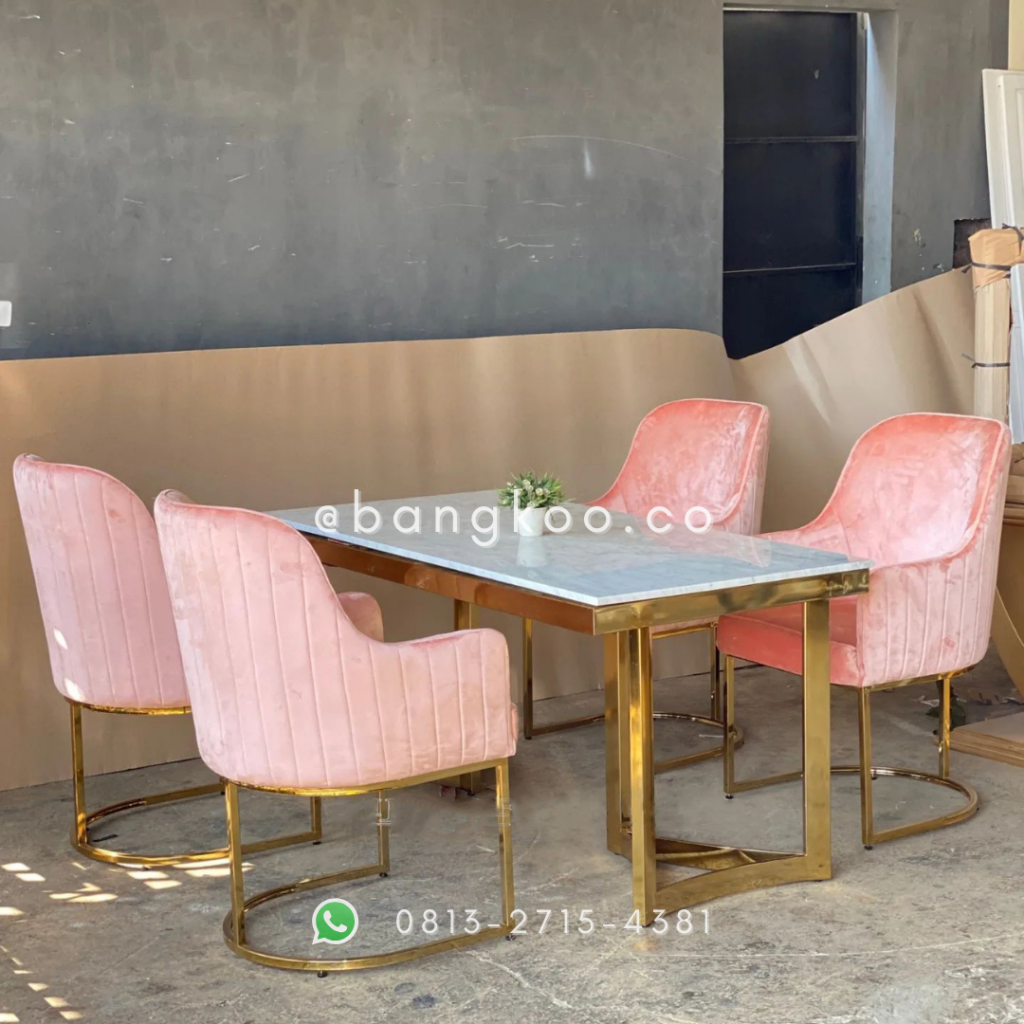 Meja Makan Stainless Mewah