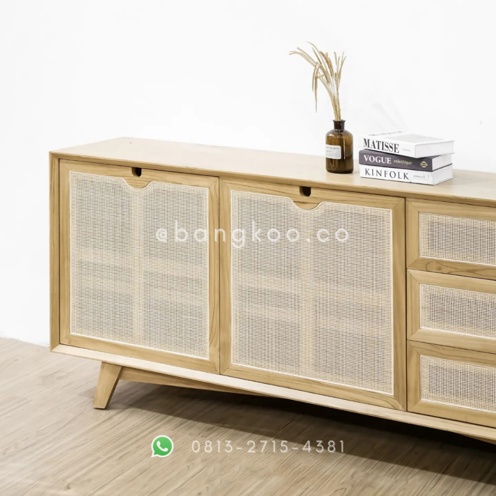Bufet Minimalis Rotan Jati