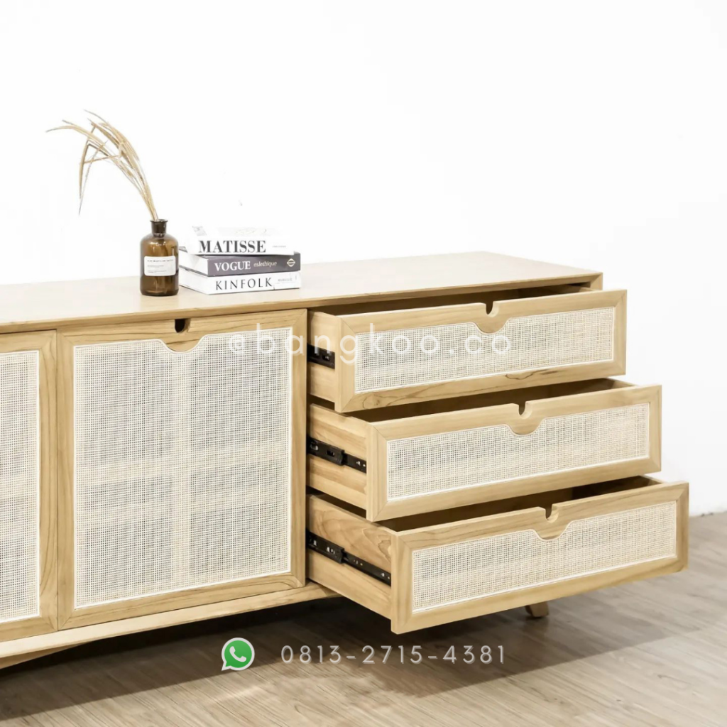 Bufet Minimalis Rotan Jati