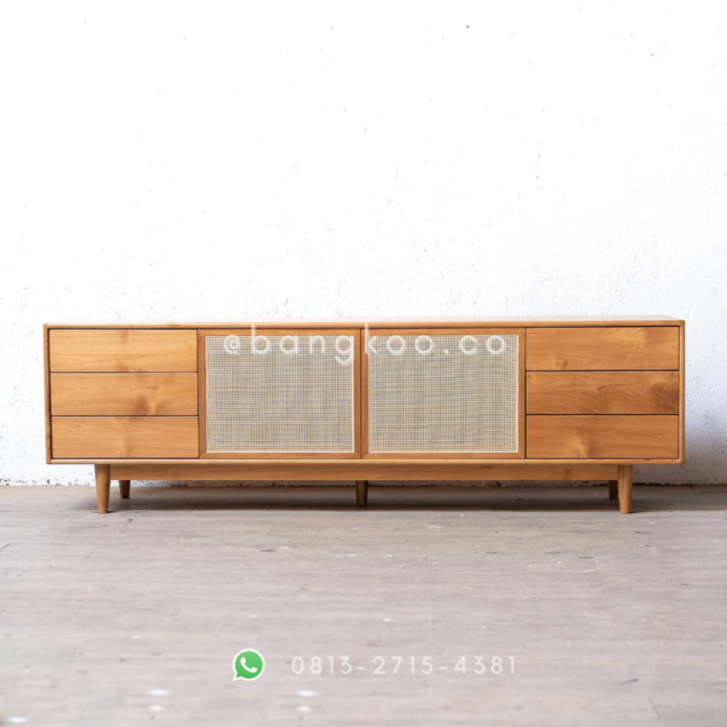 Bufet Jati Rotan Pendek