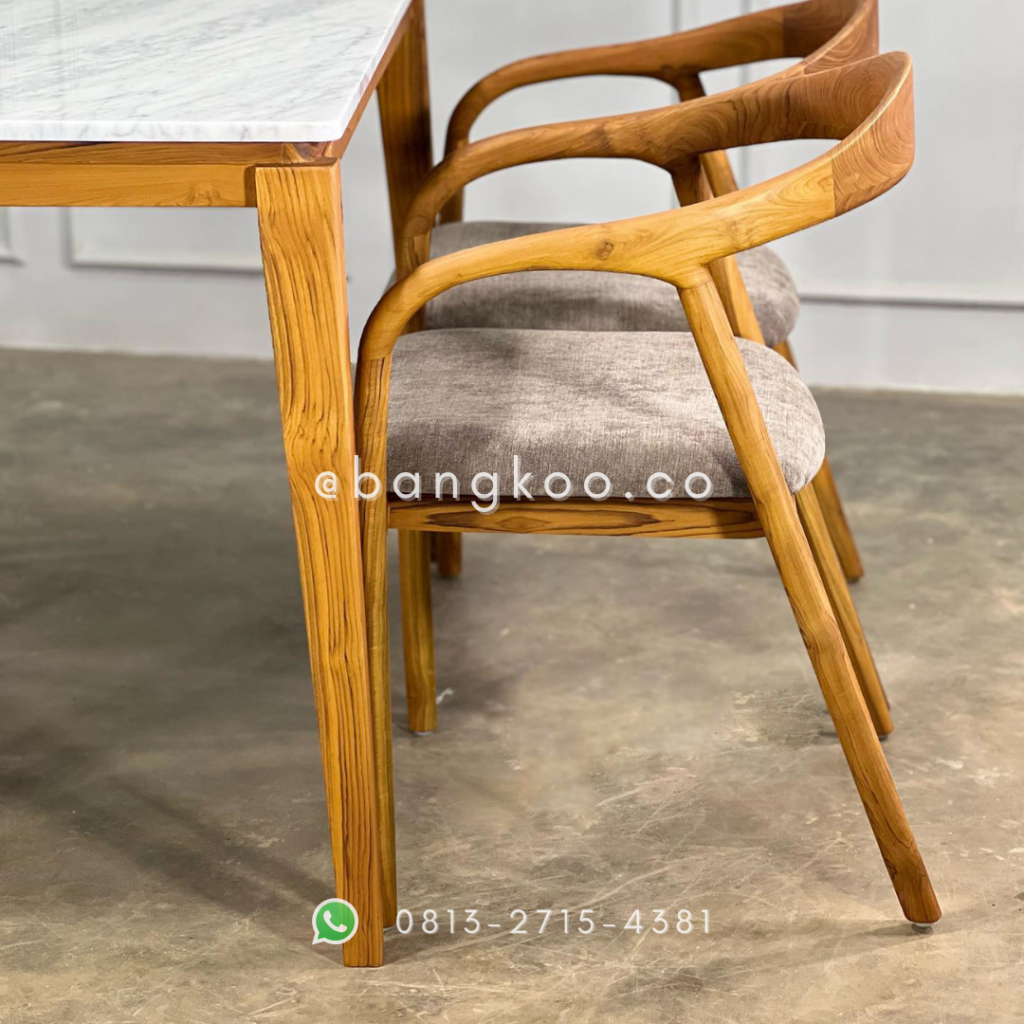 Meja Makan Jati Marmer