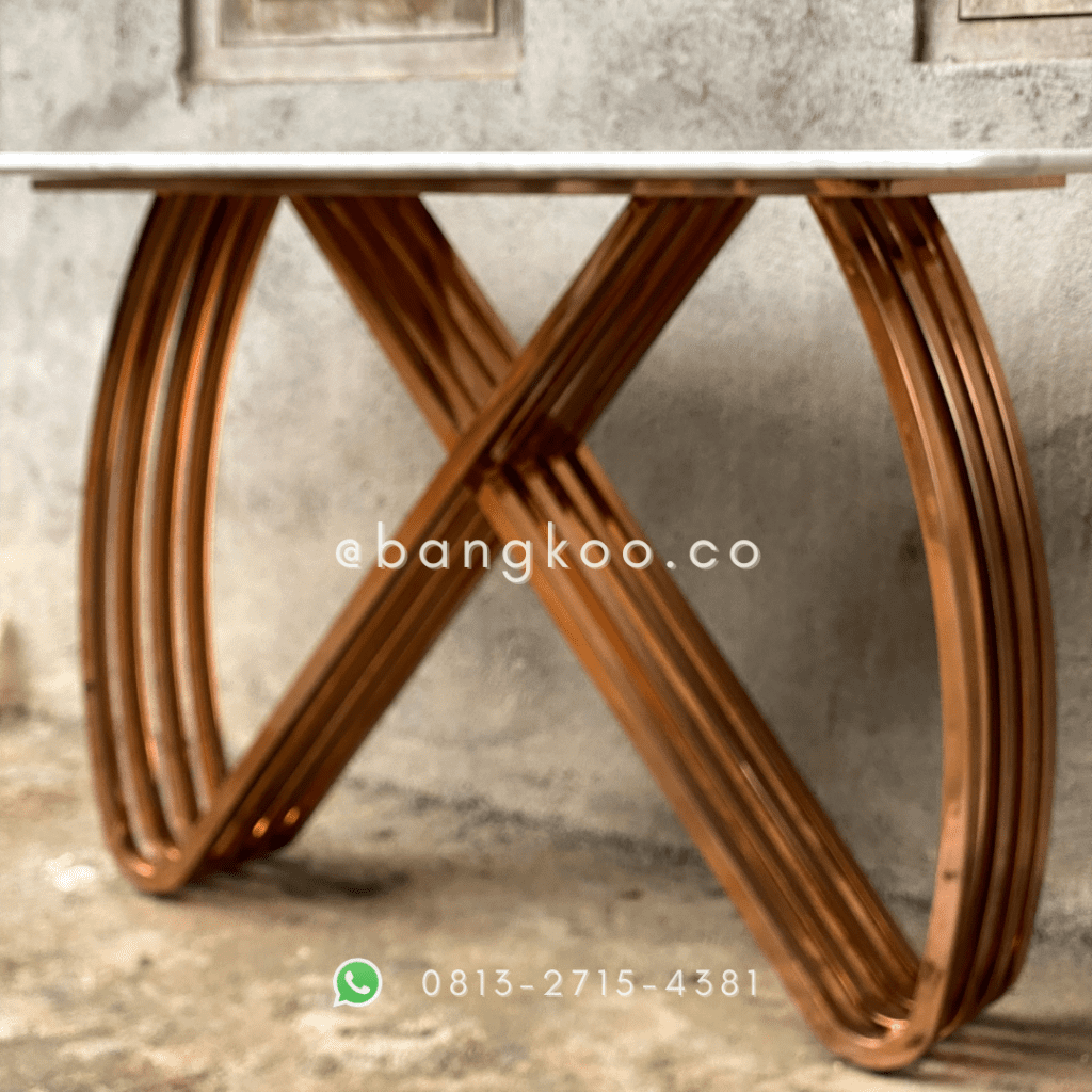 Meja Console Stainless Steel Marmer