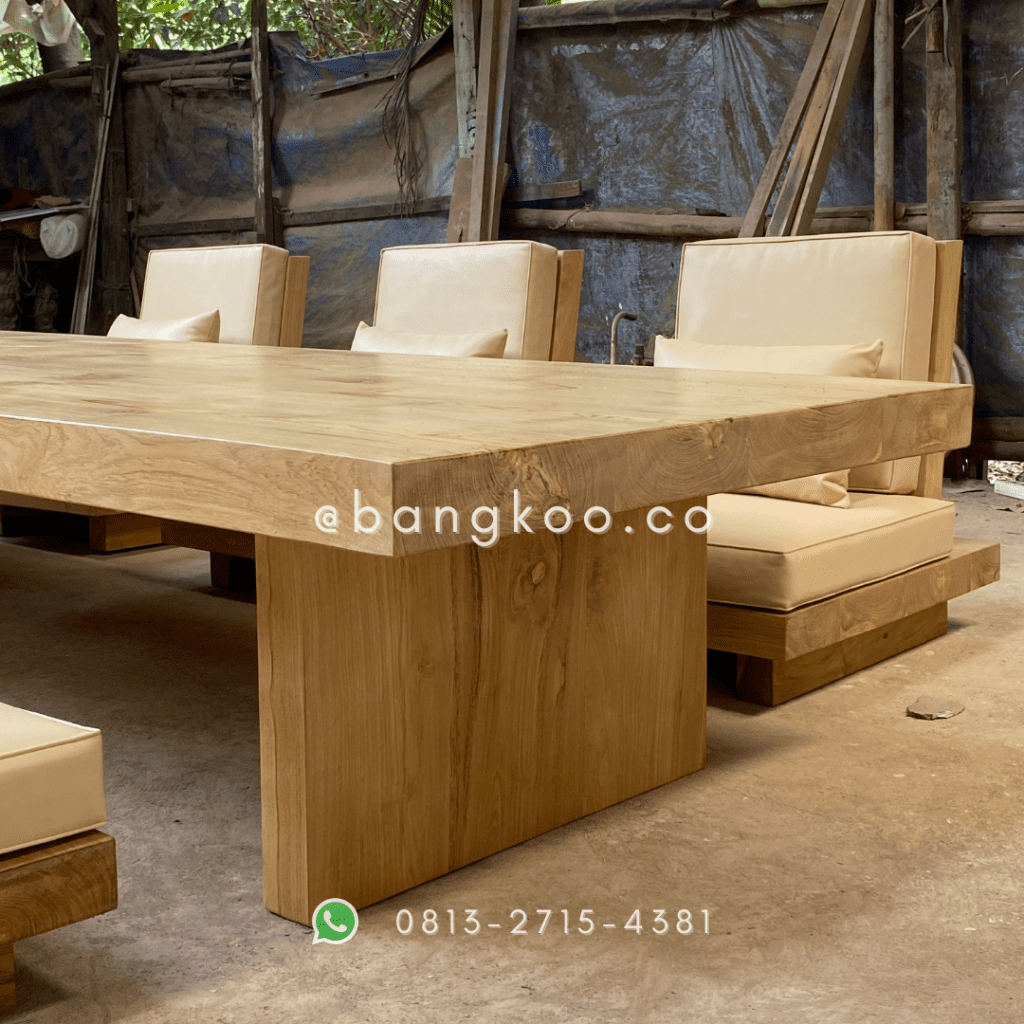 Set Meja Makan Jati Tebal