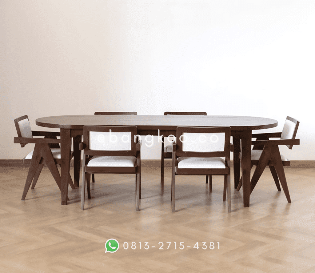 Set Meja Makan Jati Solid