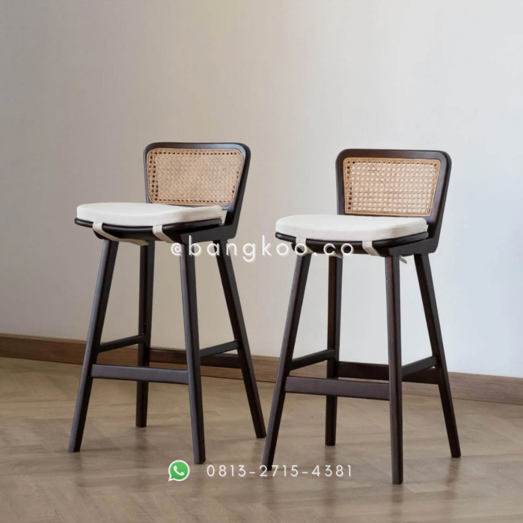 Kursi Bar Jati Rotan Minimalis