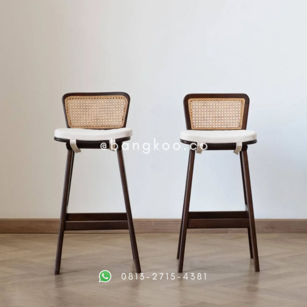 Kursi Bar Jati Rotan Minimalis