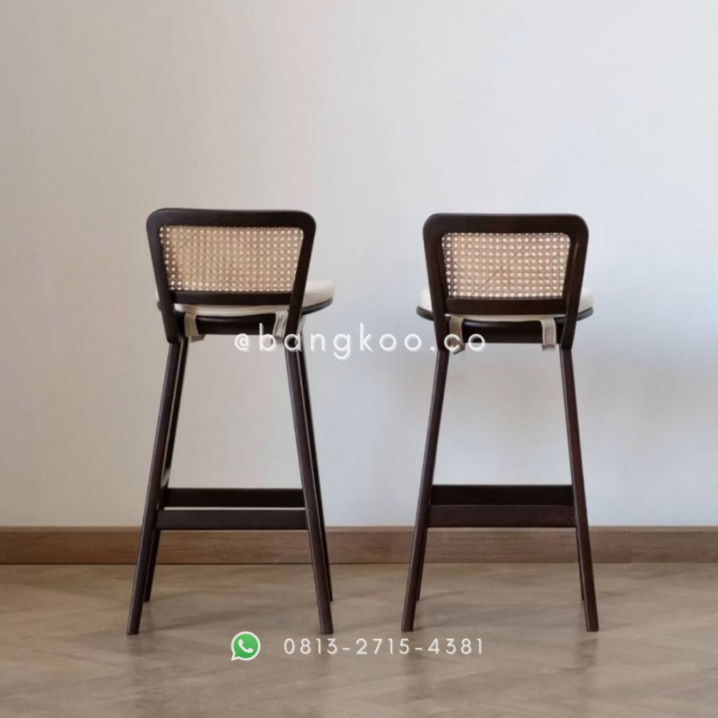 Kursi Bar Jati Rotan Minimalis