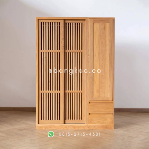 Lemari Pakaian Minimalis Jati Solid