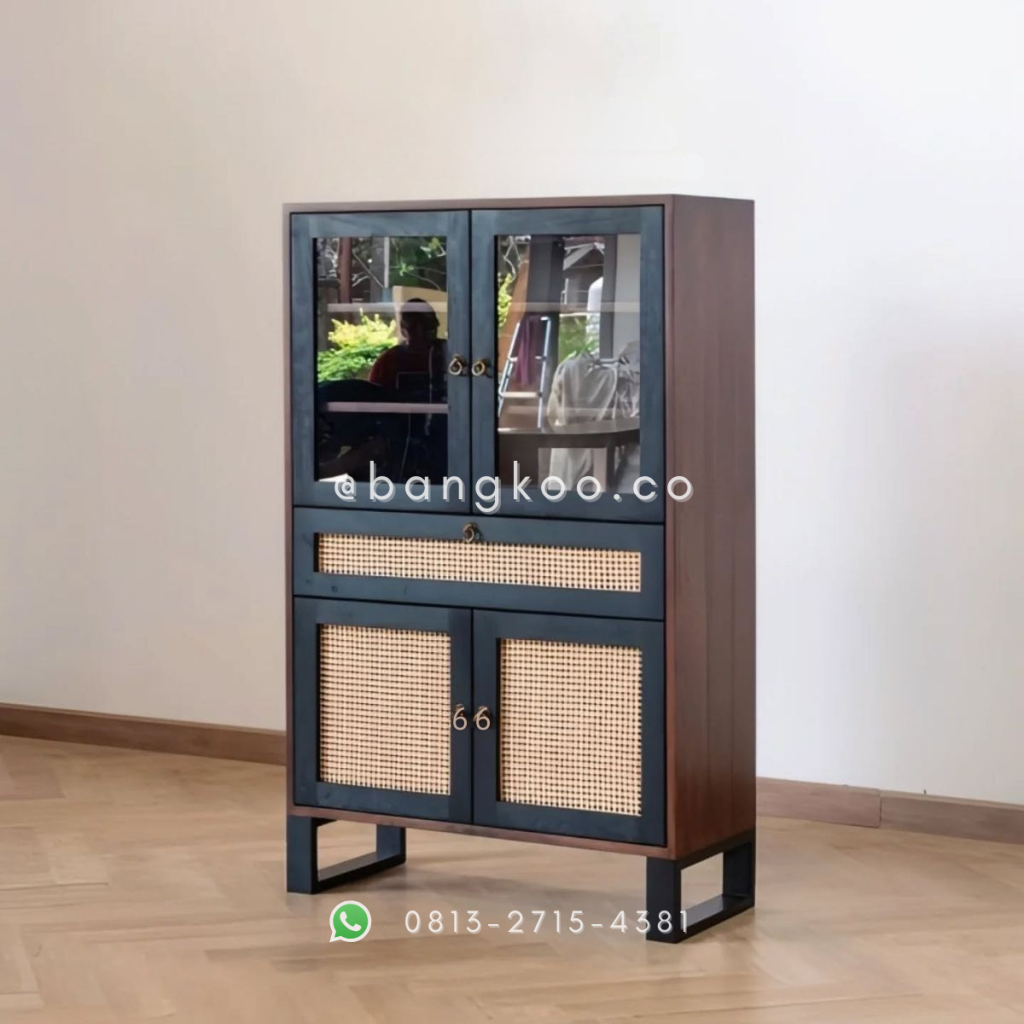 Lemari Rak Display Jati Industrial