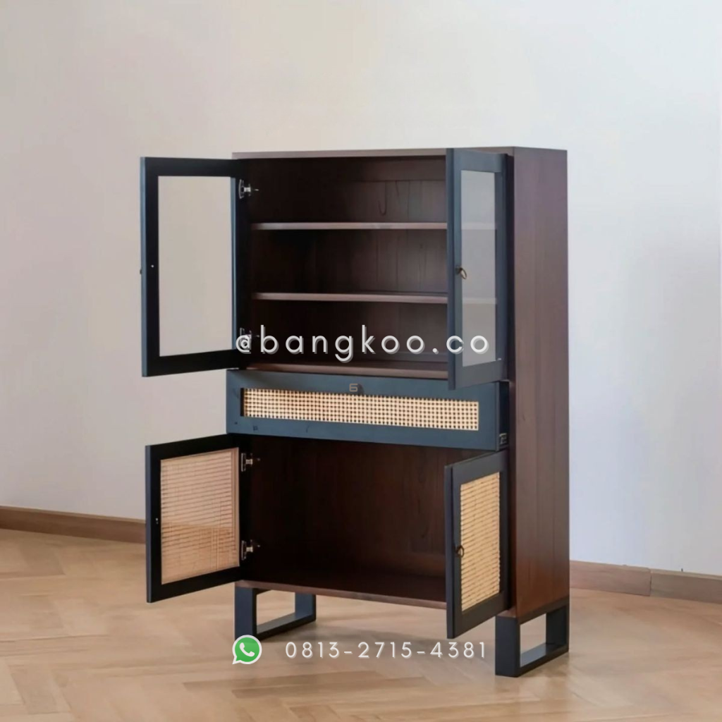 Lemari Rak Display Jati Industrial