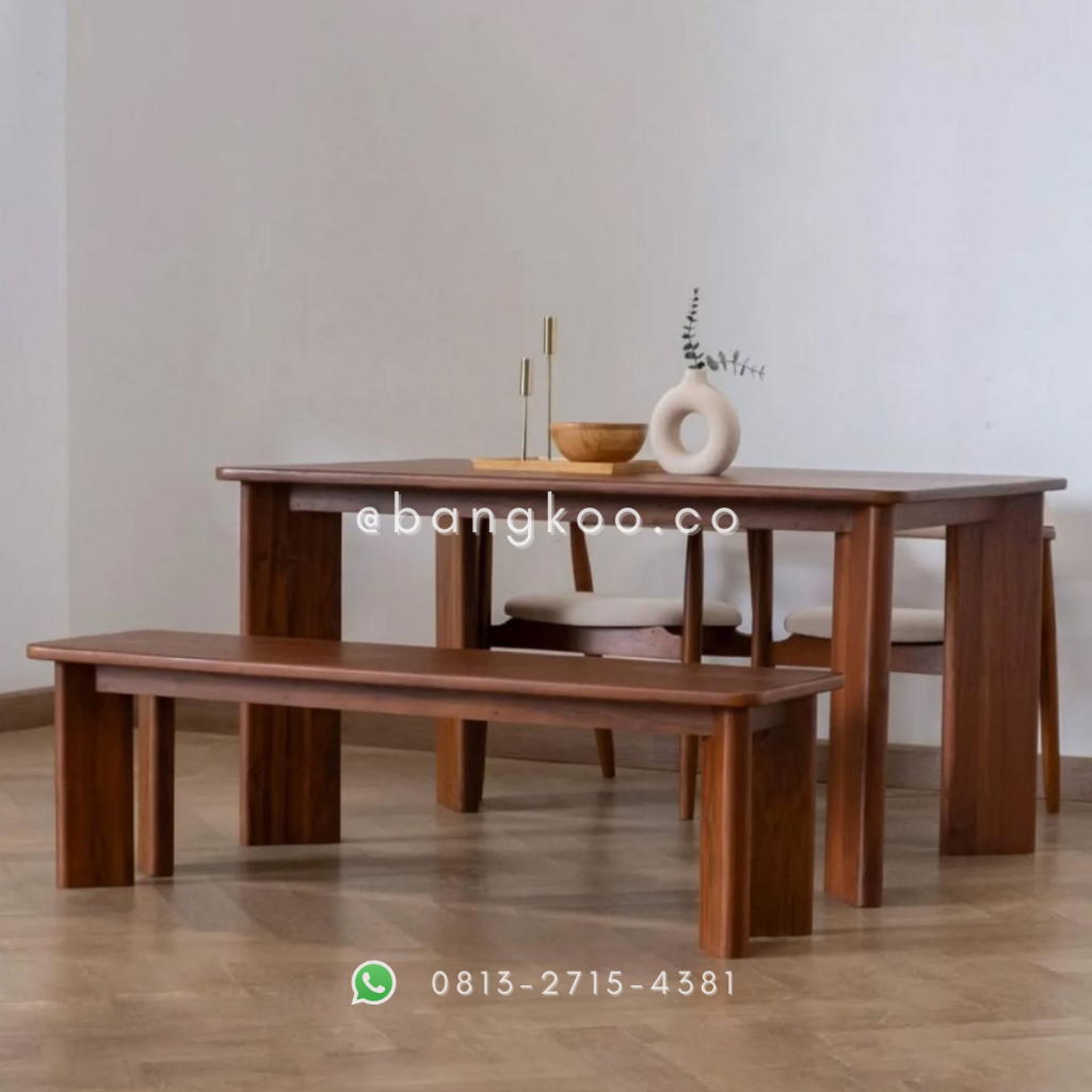 Set Meja Makan Jati Modern Hiro