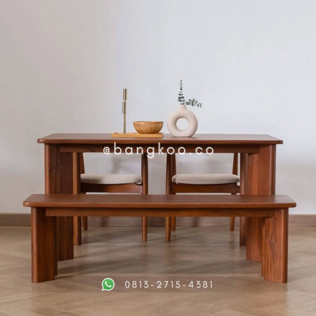 Set Meja Makan Jati Modern Hiro