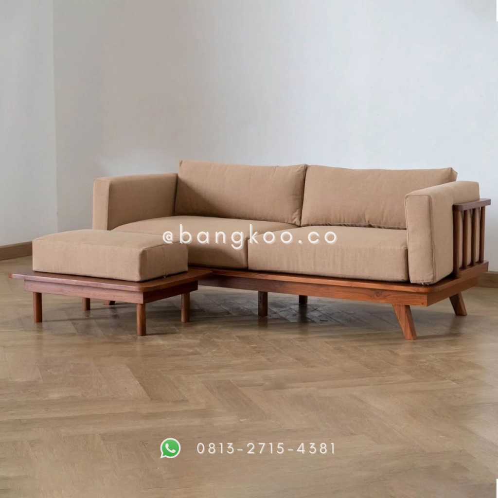 Sofa Sudut Jati Minimalis Modern