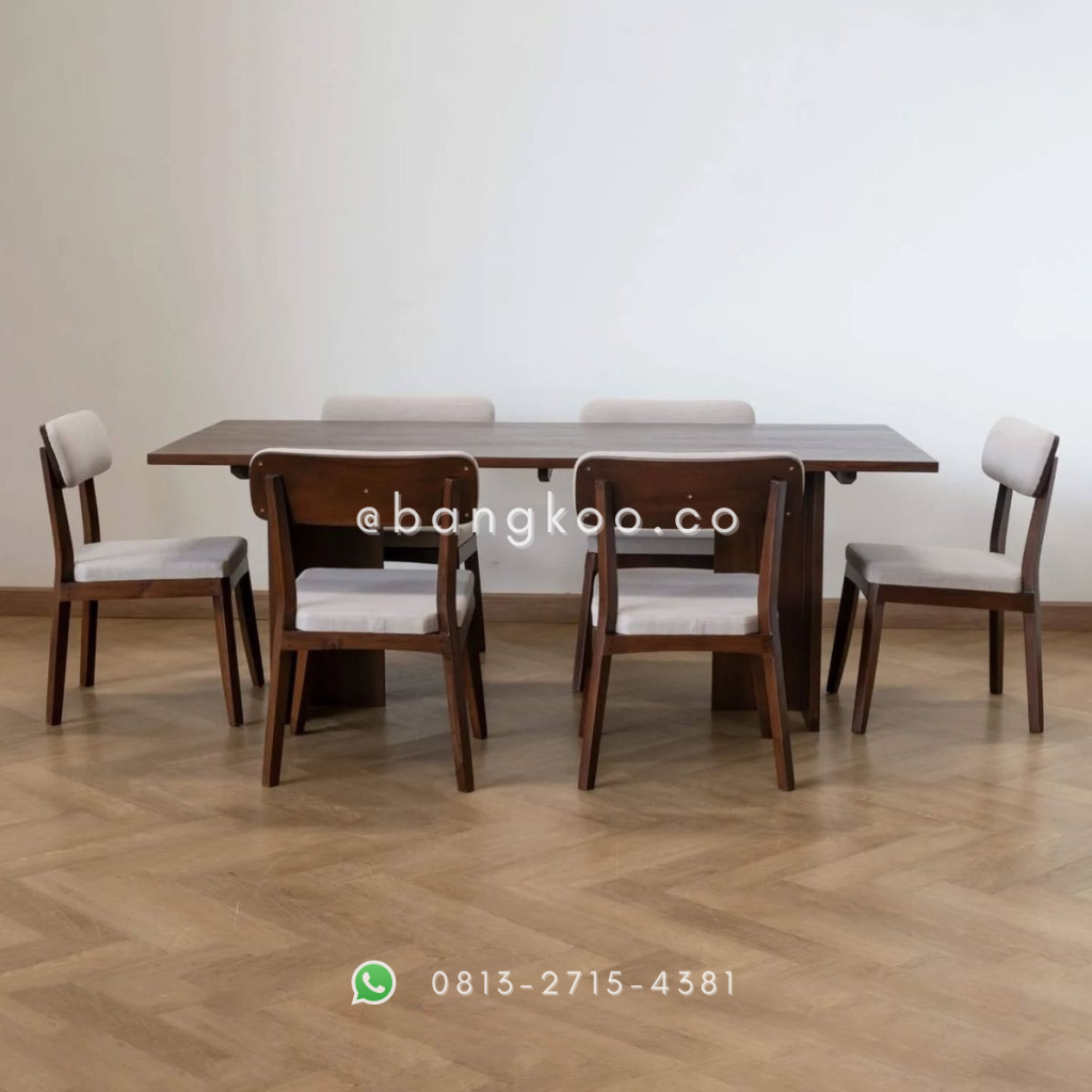 Set Meja Makan Jati Kursi 6