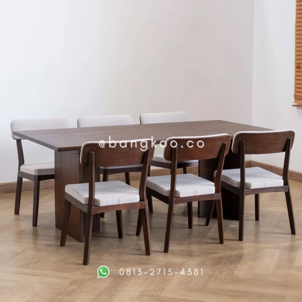 Set Meja Makan Jati Kursi 6