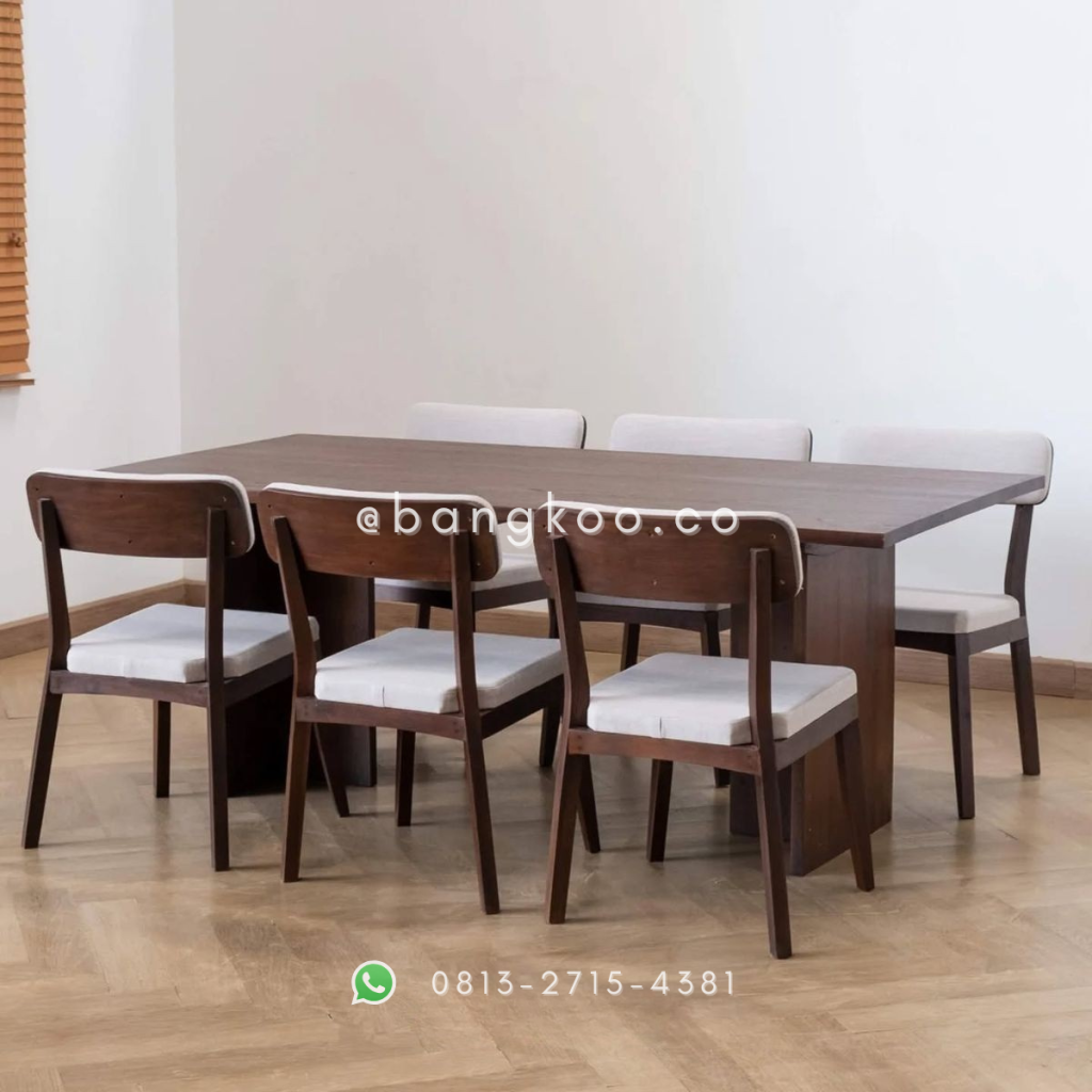 Set Meja Makan Jati Kursi 6